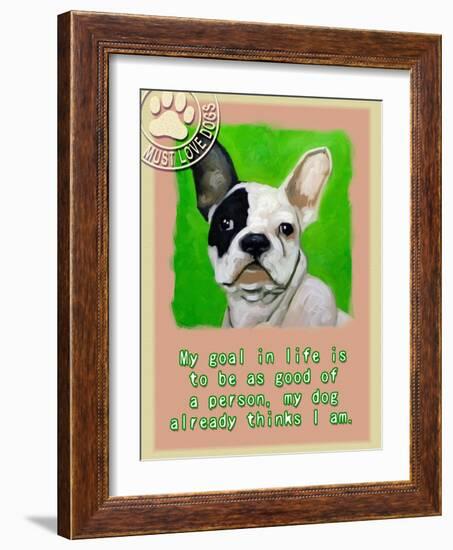 Green French Bulldog-Cathy Cute-Framed Giclee Print