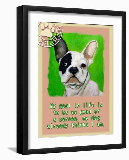 Green French Bulldog-Cathy Cute-Framed Giclee Print