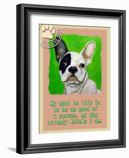 Green French Bulldog-Cathy Cute-Framed Giclee Print