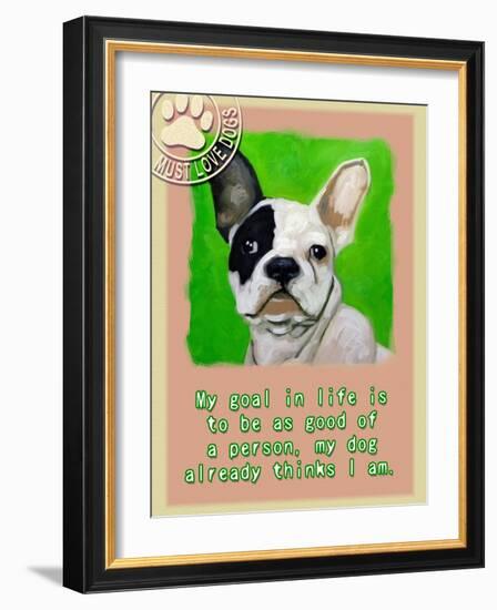 Green French Bulldog-Cathy Cute-Framed Giclee Print