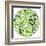 Green Globe Outline Made From Birds, Animals And Flowers Icons-Marish-Framed Art Print