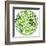 Green Globe Outline Made From Birds, Animals And Flowers Icons-Marish-Framed Art Print