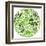 Green Globe Outline Made From Birds, Animals And Flowers Icons-Marish-Framed Art Print