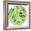 Green Globe Outline Made From Birds, Animals And Flowers Icons-Marish-Framed Premium Giclee Print