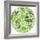 Green Globe Outline Made From Birds, Animals And Flowers Icons-Marish-Framed Premium Giclee Print