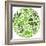 Green Globe Outline Made From Birds, Animals And Flowers Icons-Marish-Framed Art Print