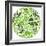 Green Globe Outline Made From Birds, Animals And Flowers Icons-Marish-Framed Art Print