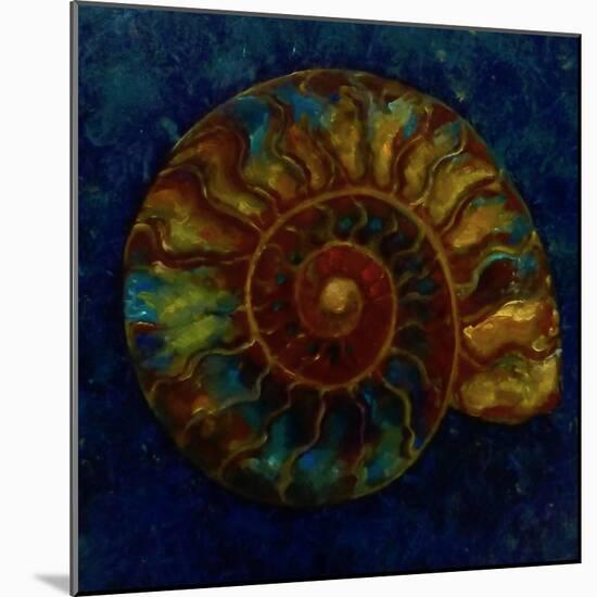 Green Gold Ammonite, 2020 (Oil on Canvas)-Lee Campbell-Mounted Giclee Print