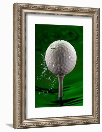 Green Golf Ball Splash-Steve Gadomski-Framed Photographic Print