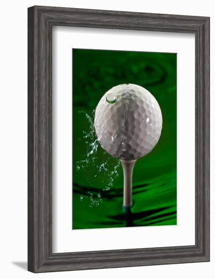 Green Golf Ball Splash-Steve Gadomski-Framed Photographic Print