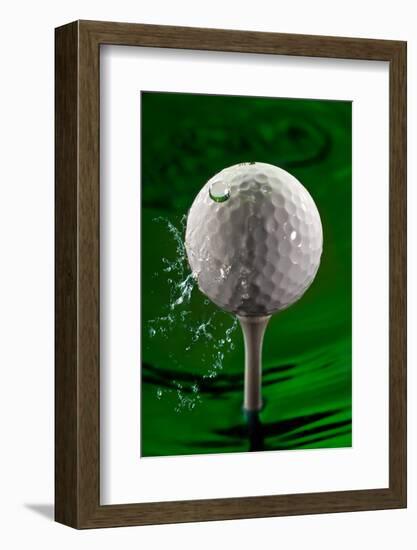 Green Golf Ball Splash-Steve Gadomski-Framed Photographic Print