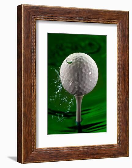 Green Golf Ball Splash-Steve Gadomski-Framed Photographic Print