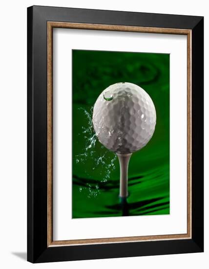 Green Golf Ball Splash-Steve Gadomski-Framed Photographic Print