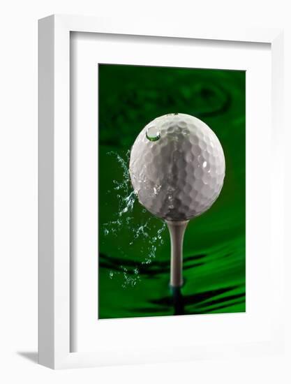 Green Golf Ball Splash-Steve Gadomski-Framed Photographic Print