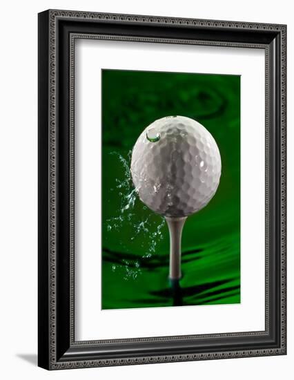 Green Golf Ball Splash-Steve Gadomski-Framed Photographic Print