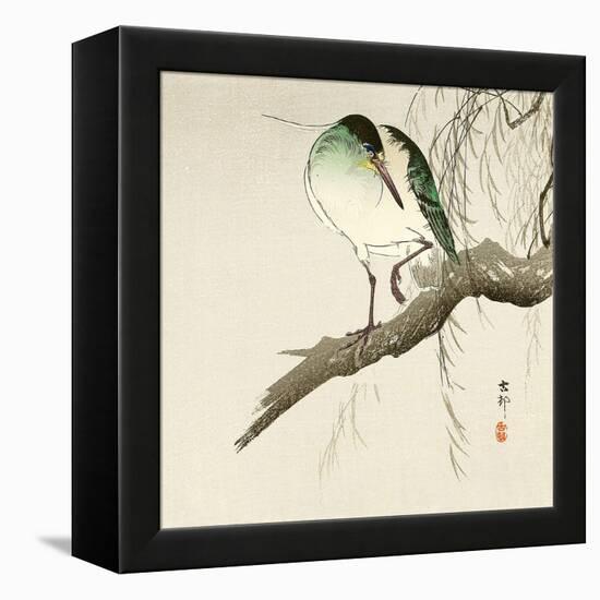 Green Heron on Branch-Koson Ohara-Framed Premier Image Canvas