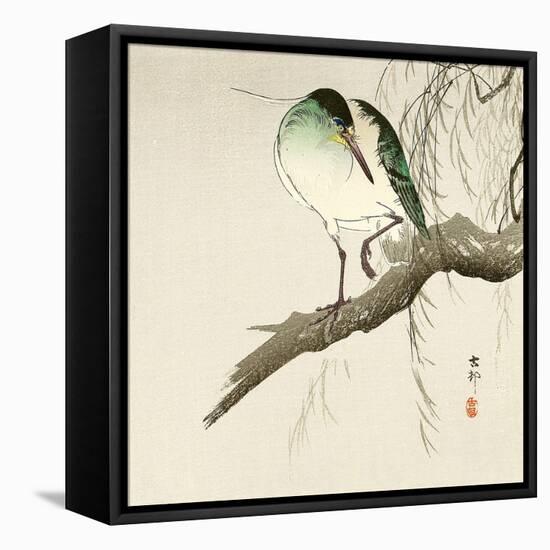 Green Heron on Branch-Koson Ohara-Framed Premier Image Canvas