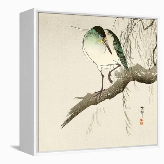 Green Heron on Branch-Koson Ohara-Framed Premier Image Canvas