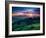 Green Hills Glowing by Warm Sunlight at Twilight. Dramatic Scene. Colorful Sky, Red Clouds. Carpath-Leonid Tit-Framed Premium Photographic Print