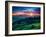 Green Hills Glowing by Warm Sunlight at Twilight. Dramatic Scene. Colorful Sky, Red Clouds. Carpath-Leonid Tit-Framed Premium Photographic Print