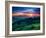 Green Hills Glowing by Warm Sunlight at Twilight. Dramatic Scene. Colorful Sky, Red Clouds. Carpath-Leonid Tit-Framed Photographic Print