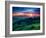 Green Hills Glowing by Warm Sunlight at Twilight. Dramatic Scene. Colorful Sky, Red Clouds. Carpath-Leonid Tit-Framed Photographic Print