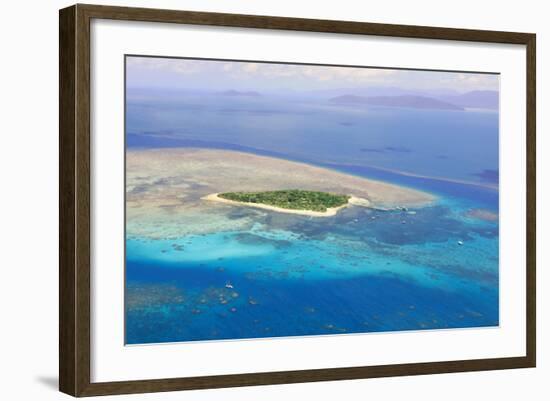 Green Island at Great Barrier Reef near Cairns Australia Seen from Above-dzain-Framed Premium Photographic Print