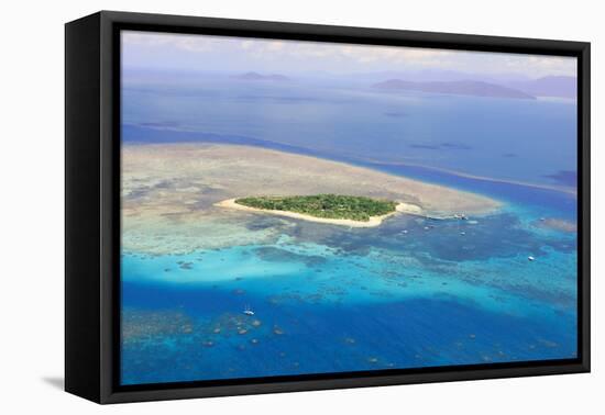 Green Island at Great Barrier Reef near Cairns Australia Seen from Above-dzain-Framed Premier Image Canvas