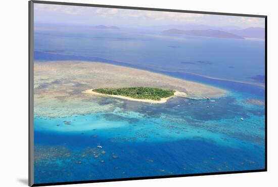 Green Island at Great Barrier Reef near Cairns Australia Seen from Above-dzain-Mounted Photographic Print