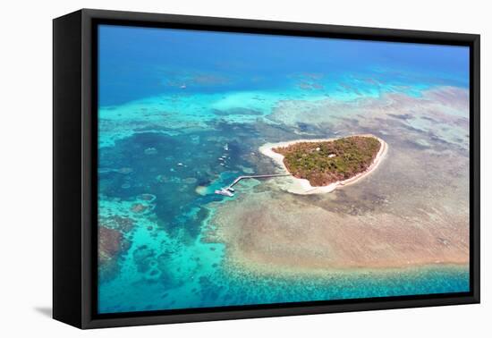 Green Island Great Barrier Reef, Cairns Australia Seen from Above-dzain-Framed Premier Image Canvas