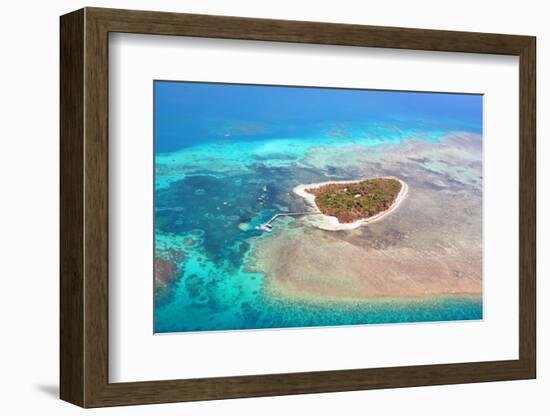 Green Island Great Barrier Reef, Cairns Australia Seen from Above-dzain-Framed Photographic Print