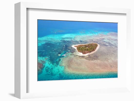 Green Island Great Barrier Reef, Cairns Australia Seen from Above-dzain-Framed Photographic Print