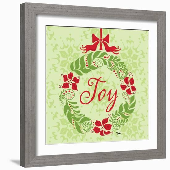 Green Joy Wreath-Teresa Woo-Framed Art Print