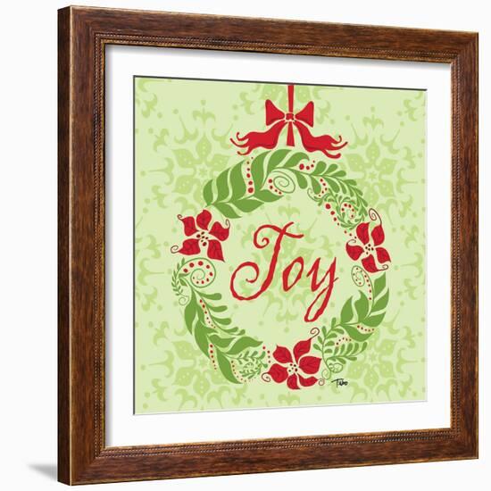 Green Joy Wreath-Teresa Woo-Framed Art Print