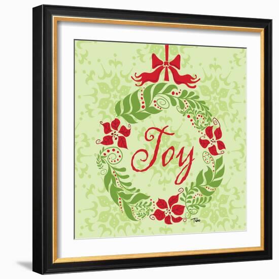 Green Joy Wreath-Teresa Woo-Framed Art Print