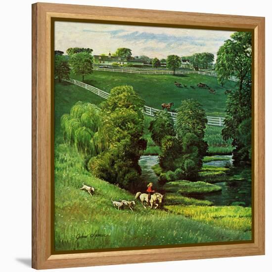 "Green Kentucky Pastures," July 29, 1961-John Clymer-Framed Premier Image Canvas