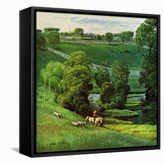 "Green Kentucky Pastures," July 29, 1961-John Clymer-Framed Premier Image Canvas