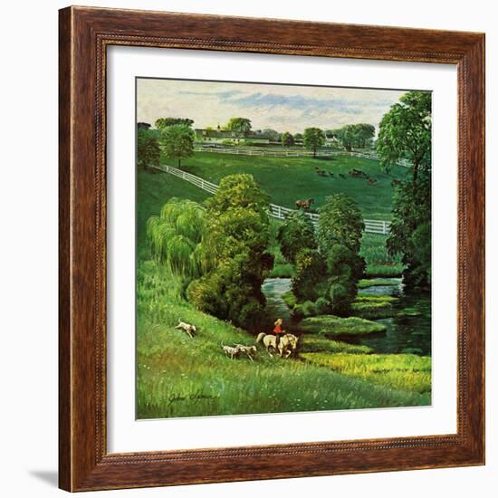 "Green Kentucky Pastures," July 29, 1961-John Clymer-Framed Giclee Print