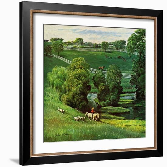 "Green Kentucky Pastures," July 29, 1961-John Clymer-Framed Giclee Print