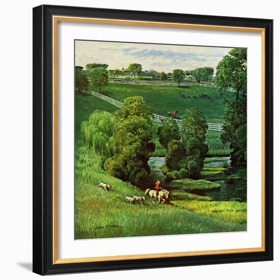 "Green Kentucky Pastures," July 29, 1961-John Clymer-Framed Giclee Print