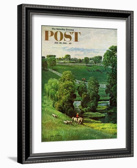 "Green Kentucky Pastures," Saturday Evening Post Cover, July 29, 1961-John Clymer-Framed Giclee Print