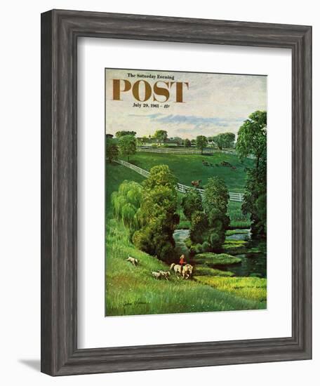 "Green Kentucky Pastures," Saturday Evening Post Cover, July 29, 1961-John Clymer-Framed Giclee Print