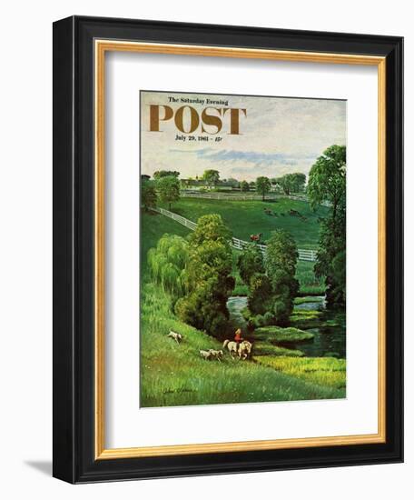 "Green Kentucky Pastures," Saturday Evening Post Cover, July 29, 1961-John Clymer-Framed Giclee Print