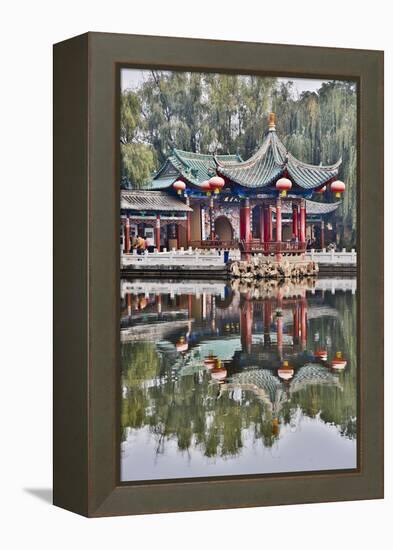 Green Lake Park and its Many Colorful Buildings, Kunming China-Darrell Gulin-Framed Premier Image Canvas