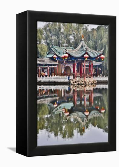 Green Lake Park and its Many Colorful Buildings, Kunming China-Darrell Gulin-Framed Premier Image Canvas