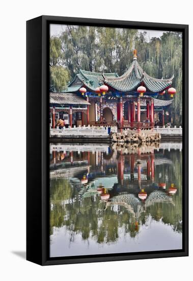 Green Lake Park and its Many Colorful Buildings, Kunming China-Darrell Gulin-Framed Premier Image Canvas