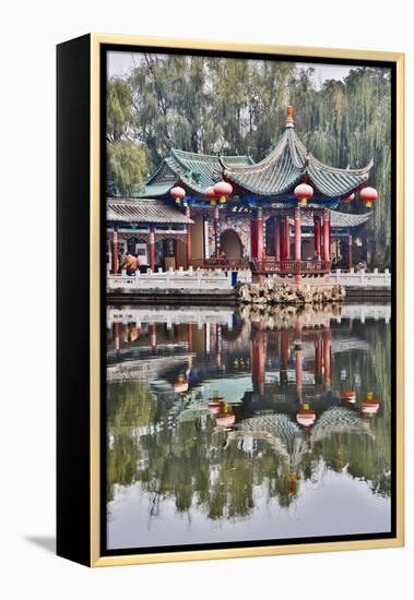 Green Lake Park and its Many Colorful Buildings, Kunming China-Darrell Gulin-Framed Premier Image Canvas