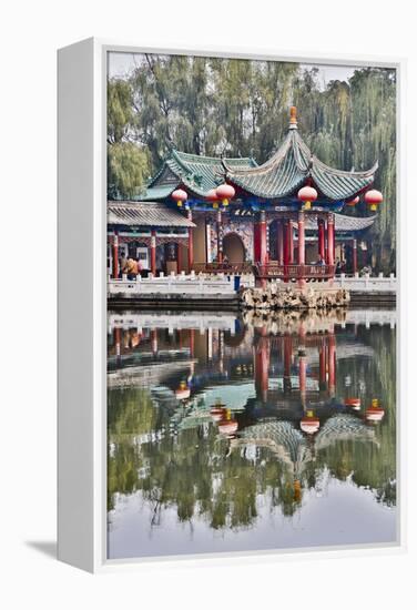 Green Lake Park and its Many Colorful Buildings, Kunming China-Darrell Gulin-Framed Premier Image Canvas