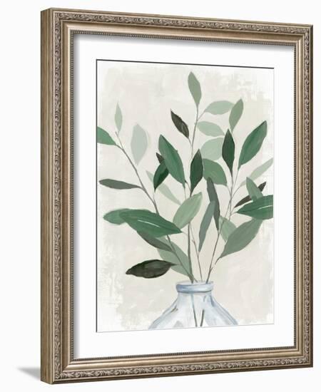 Green Leaves Vase I-Aria K-Framed Art Print