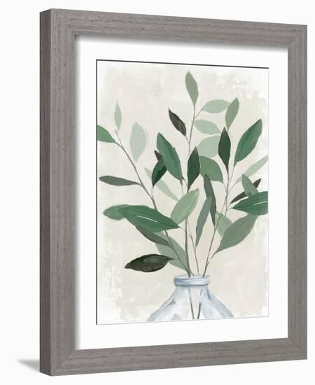 Green Leaves Vase I-Aria K-Framed Art Print